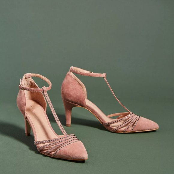 Anthropologie Shoes - NWB Anthropologie Black T-Strap Heels Size 6.5